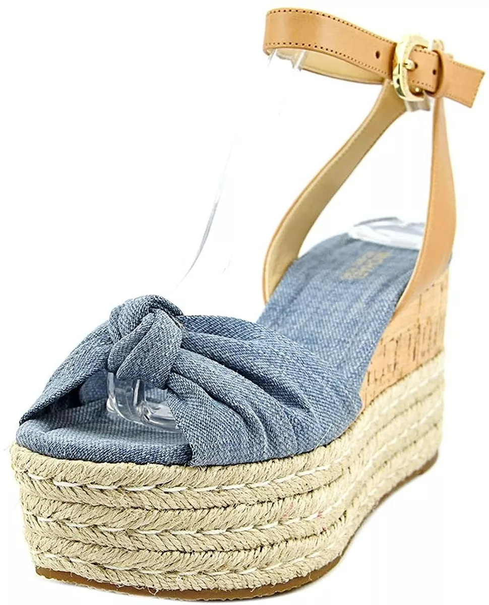 Michael kors shop denim wedge sandals