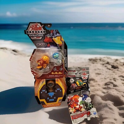 Bakugan: LOT OF 5 1.COLLOSSUS w Nano, Siphon/2.CUBBO/  3-5.MYSTERY FIGURES/ NEW