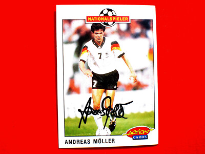 Panini ACTION CARD 1992 DFB Nationalspieler Andreas MÖLLER  N° 15 mit Signatur