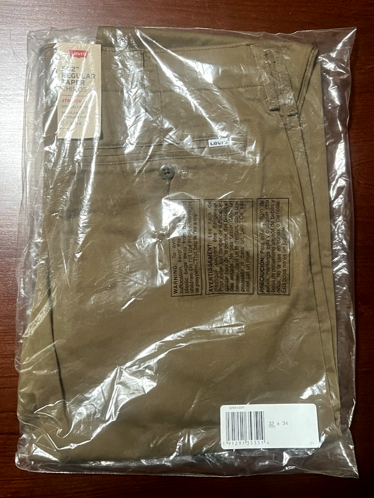 Levis 502 Mens Regular Taper Chinos 32x34 Cougar Stretch Twill Messenger 2019