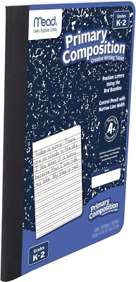 Primary Composition Notebook Wide Ruled Paper Grades K-2 Writing Workboo...