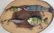 Lot of 4 Lures,Arashi Swimmer, Fishlab Bio Gill, BBZ-1 Shad, Whopper Plopper 110