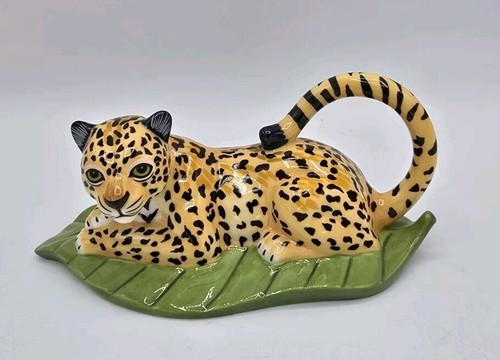 Lynn Chase Serviettenring Figur Leopard Out Afrika Dschungel Motiv Handarbeit 2004