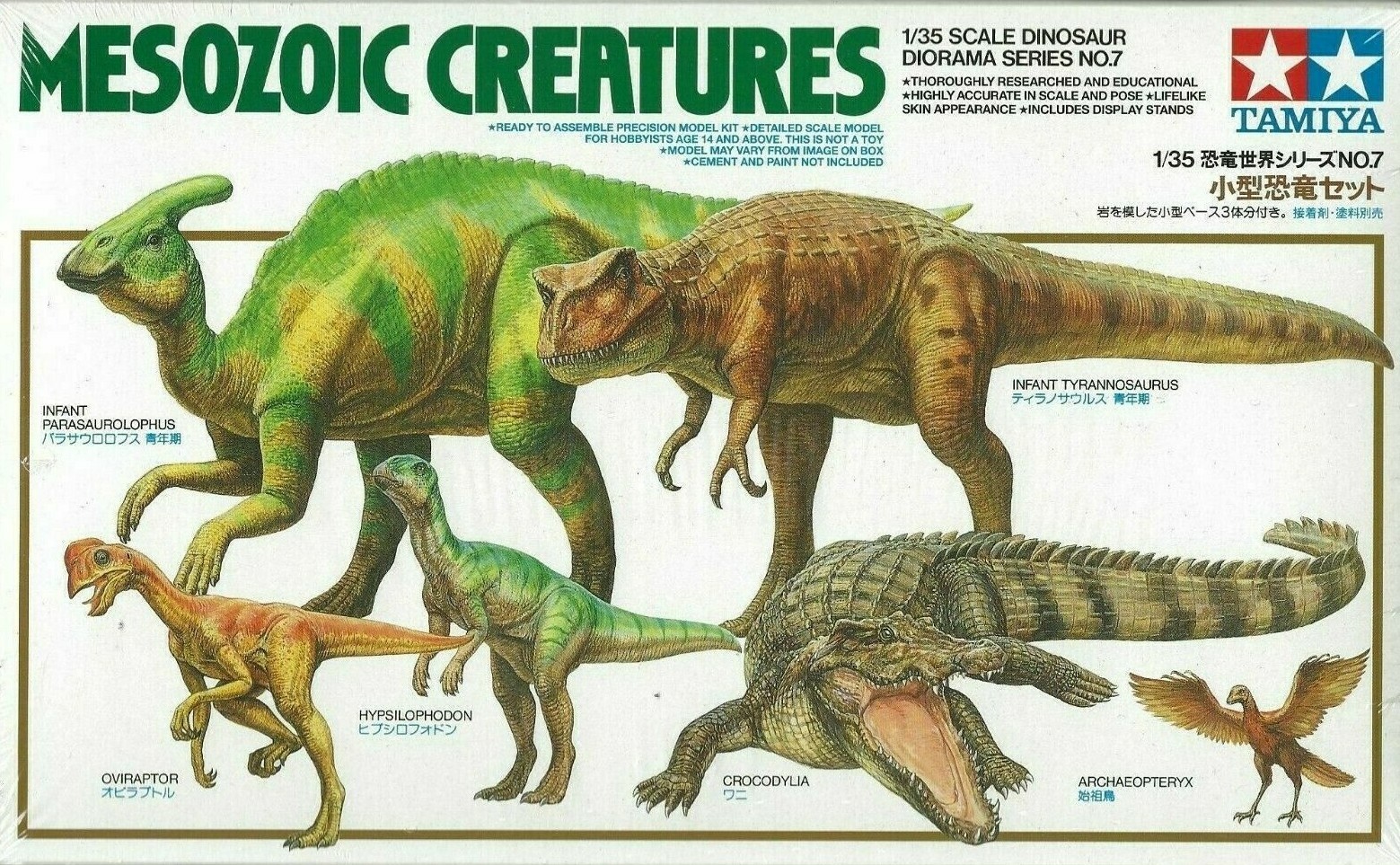 Tamiya 60107 MESOZOIC CREATURES Coccodrillo scala 1:35 kit in plastica