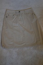 TALBOTS Size 4 Petite Khaki Cotton Stretch A-Lined Skirt