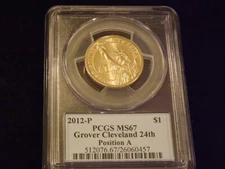 2012-P   $1   GROVER CLEVELAND      PCGS MS 67
