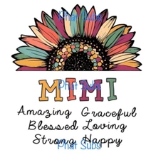 Sublimation Print Amazing MiMi Sunflower Ready to Press Heat Transfer