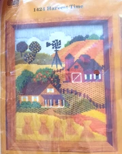 Vintage Creative Circle Harvest Time Fall 1424 Long Stich & Needlepoint Kit Boho