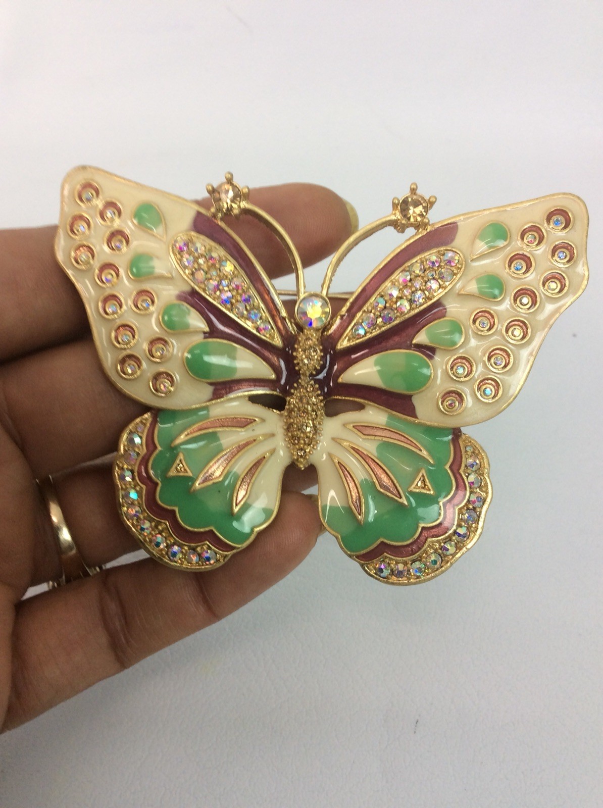 Beautiful Vtg KJL Kenneth Jay Lane Crystal Enamel… - image 1