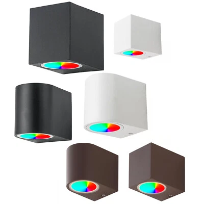 PLANETITALY Applique LED GU10 6W RGB RGBW 3000K 6000K lampada IP65 parete luce ingresso 230V
