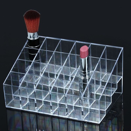 24 Trapezoid Cosmetic Makeup Display Lipstick Stand Case Organizer Holder Rack