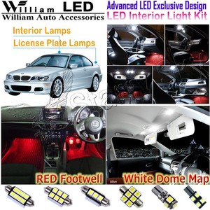 Details Zu 16x Led For Bmw 3 Series E46 Sedan Coupe Interior Light Kit White Red Footlight