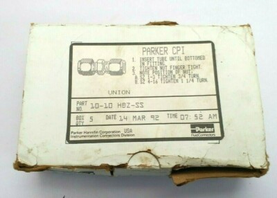 Parker CPI 10-10 HBZ-SS Tube Fittings