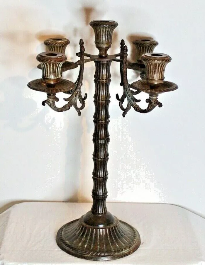 LARGE Gothic Candelabra Candle Holder Holds 5 Candles Metal