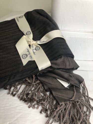 Noble Excellence NEU 100 % UMWELTFREUNDLICH MODAL taupe/beige Fischgrät 50"X70"NEU - Bild 6 von 12
