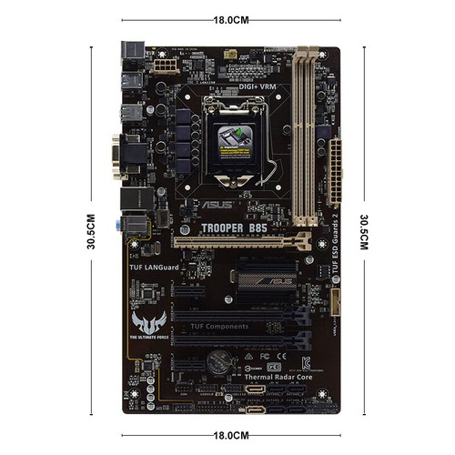 Intel B85 Motherboard ASUS TROOPER B85 LGA1150 DDR3 for 4th Intel Core i7/i5/i3 - Picture 5 of 9