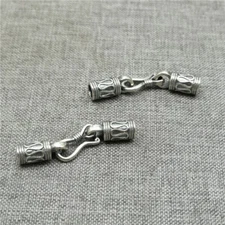 2pcs of 925 Sterling Silver Leather Cord End Cap Connectors 3mm Hole