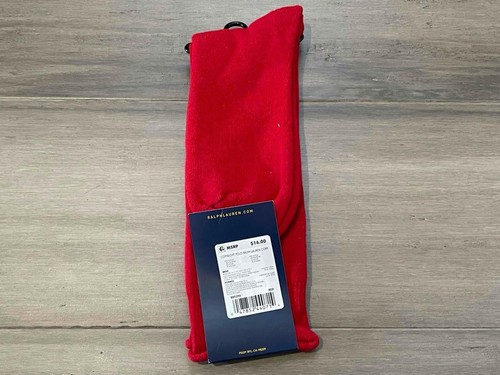 NEW POLO RALPH LAUREN TEDDY BEAR CAMPER/HIKING CREW SOCKS RED 889390 10-13 - Picture 2 of 3