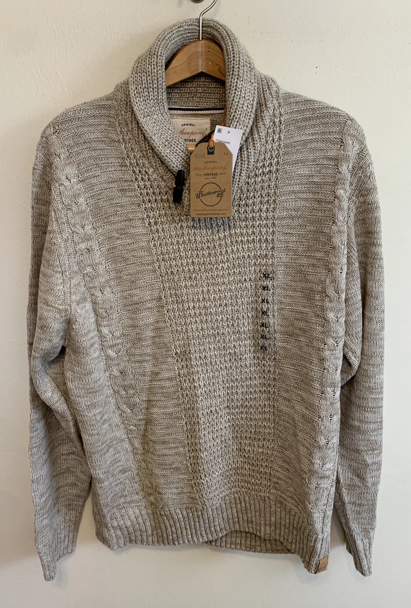 Weatherproof Vintage Mens XL Shaker Toggle Shawl Collar Sweater