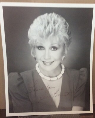 RONA BARRETT SIGNED 8x10 B&W PHOTO ~