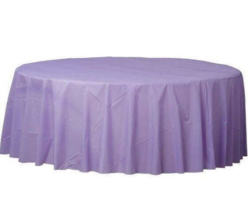 Round Solid Colour Plastic Table Cover TableCloth Wedding Birthday Party 2.1m - Picture 4 of 29