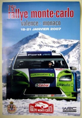 Poster 2007 Rallye Monte-Carlo 75th rally Ford RS B