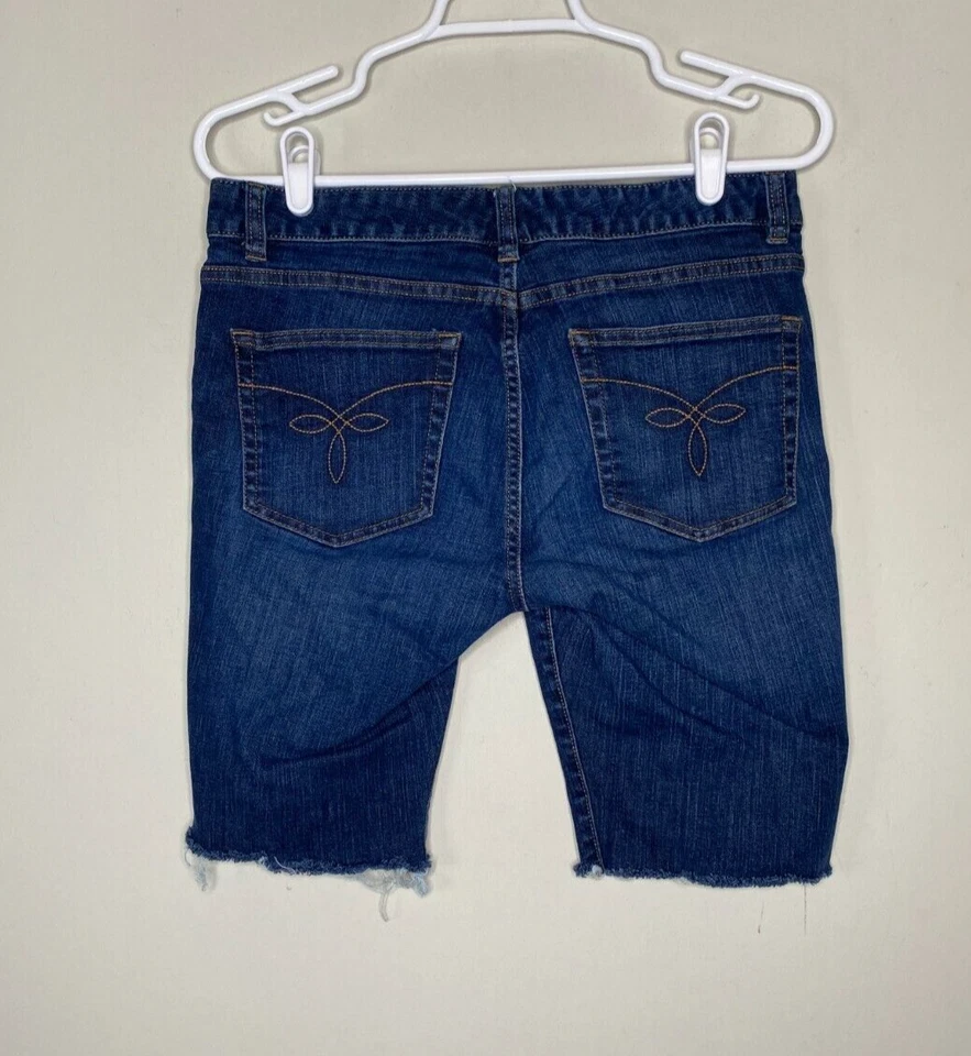 Pantalones Cortos de Denim Chaps PETITE Bermudas Para Mujer 6P Tiro Bajo Azul Envejecido Informal Foto 2 de 4