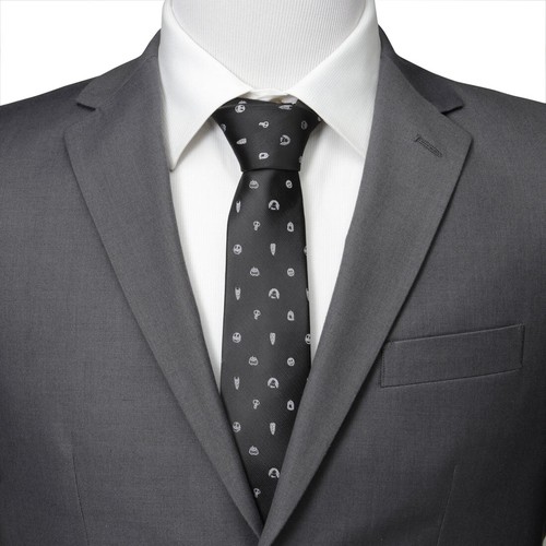 Disney Nightmare Before Christmas Black Gray Men's Tie - 100% Polyester - Picture 2 of 7