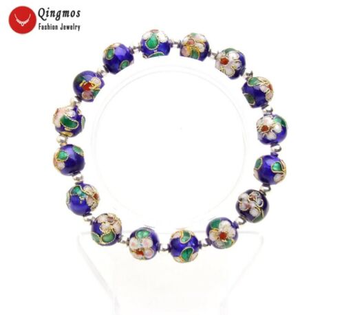 Fashion 10mm Round Blue Cloisonne Bracelet for Women Jewelry China Feature br123 - Foto 6 di 7