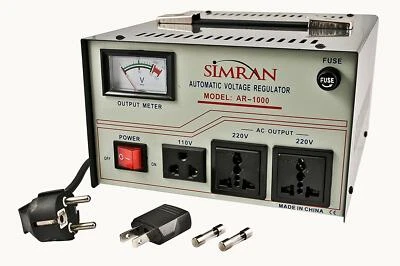 Simran AR-1000 Voltage Converter Transformer With Stabilizer 220V 110V 1000W