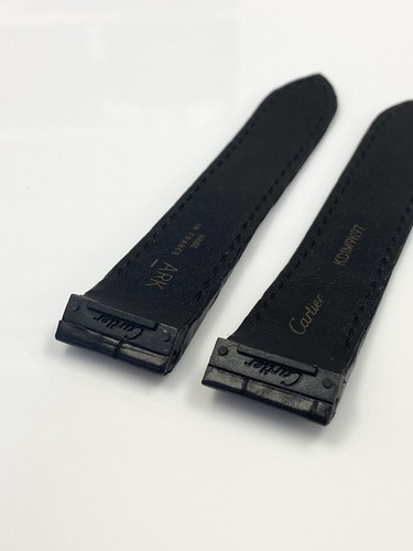Genuine New Cartier Santos 100 Black Genuine Alligator Deployment Band 20 x 18mm - Picture 3 of 4