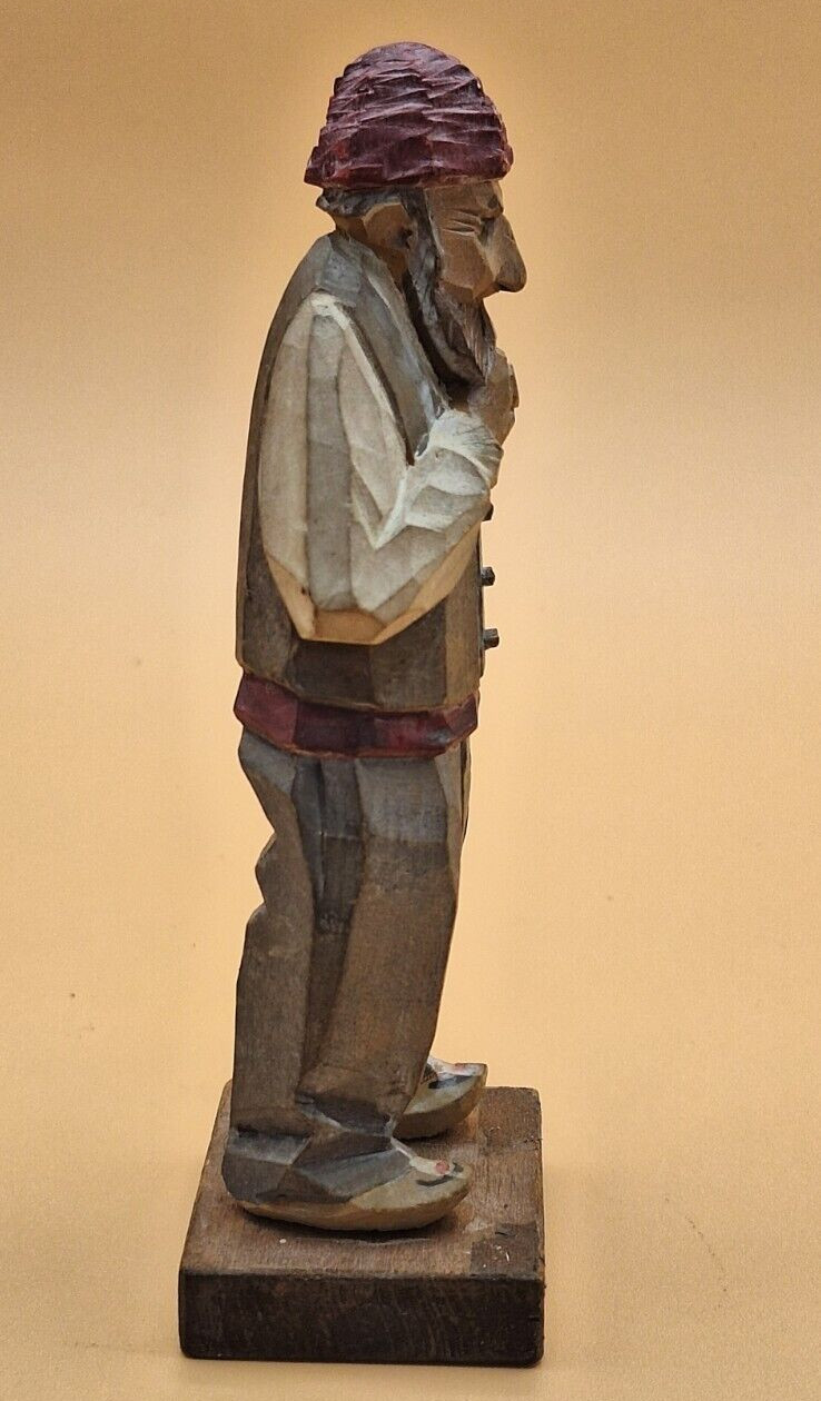 Vintage - T. Heinrich Flat Plane Wood Carving -  Hand Painted