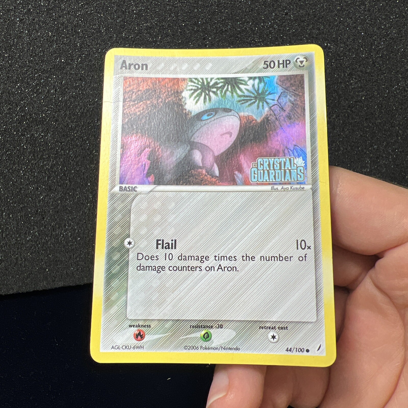 Aron 44/100 Reverse Holo EX Crystal Guardians Pokemon Card