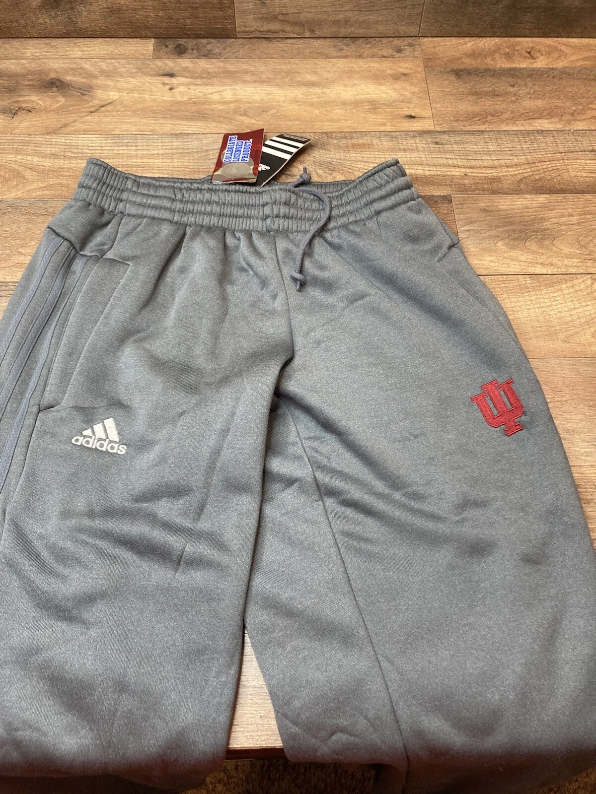 Pantalon de survêtement polaire Indiana Hoosiers Adidas gris suprême climawarm petit NEUF !