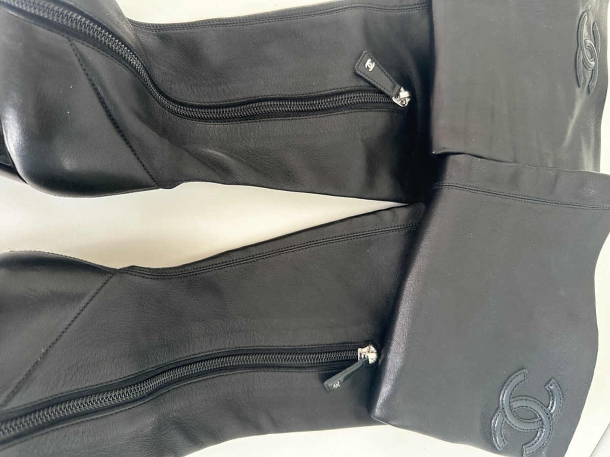 Authentic Chanel thigh high boots. Size 37 . | eBay