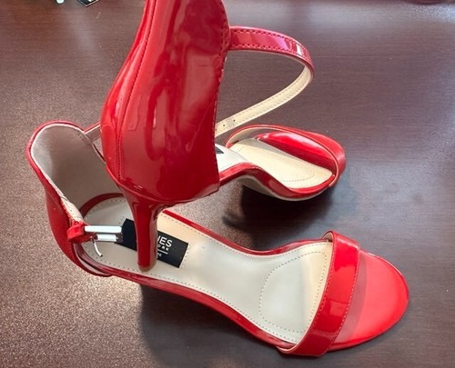 Jones New York Patent Leather Shoes Sandals Red 7.5 US with 3.1" Heel