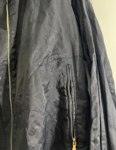 Talbots Black Moto Style Nylon Rain Jacket asymmetrical, Size 12 Silky Shine - Picture 19 of 24