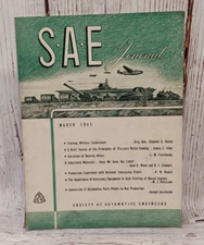 Vintage March 1943 S.A.E (Society of Engineers) Journal Magazine