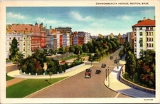 Postcard Commonwealth Avenue Boston Massachusetts