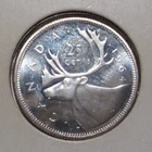 1964 Canada 25 Cents , 80% Silver Coin , BU Prooflike