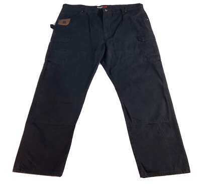 Wrangler Riggs Workwear Men's Cargo Carpenter Work Pants Black Sz 46x34￼ 