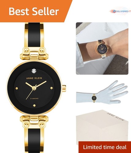 Women's Diamond Dial Bangle Watch Metal Adjustable Stylish Gift Water Resistant