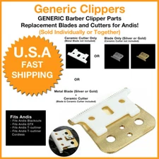 GENERIC Replacement Blades & Ceramic Cutter for Andis T Outliner GTX & More