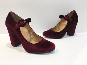 red velvet mary jane shoes
