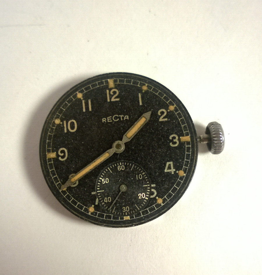 Vintage WWII RECTA GERMAN MILITARY WRISTWATCH PARTS Dial Hands