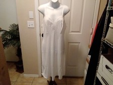 Womans Vintage Full Slip Dress Chemise European M CHARMOR Lace Trim Ivory