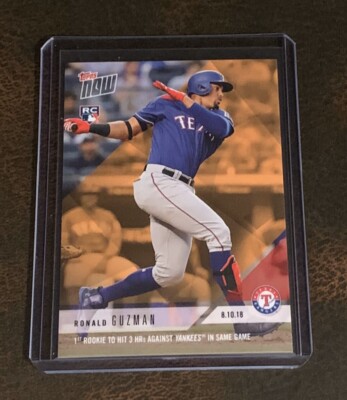 2018 TOPPS NOW #ODB-26 RONALD GUZMAN 1ST ROOKIE TO HIT 3 HRs VERSUS YANKEES