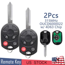 2 Replacement 4B Remote Head Ignition Key Fob for Ford Lincoln Mercury 164-R7043