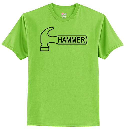 Hammer Men's TShirt Bowling Shirt Tagless 100 Lime Green Black eBay