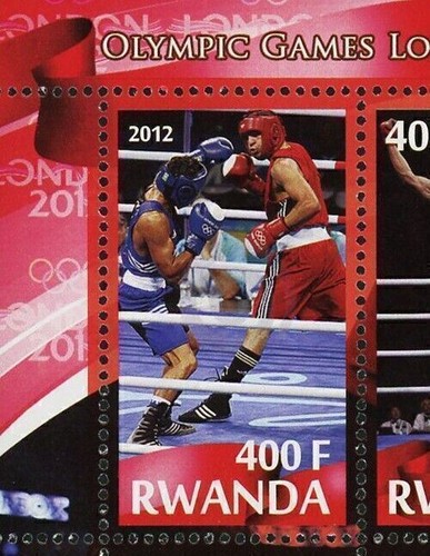 Boxing Sport Olympic Games London 2012 Souvenir Sheet of 4 Stamps Mint NH - Picture 2 of 5